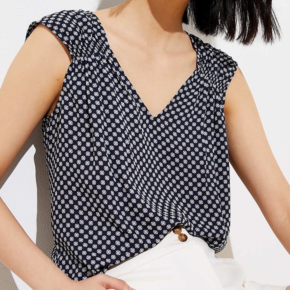 LOFT | Smocked Trim Shell